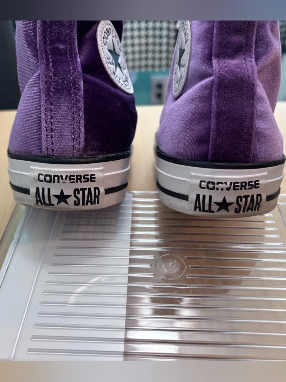 Converse Chuck Taylor All Star Purple Velvet High Top Sneakers Women’s 8.5 - Picture 7 of 8